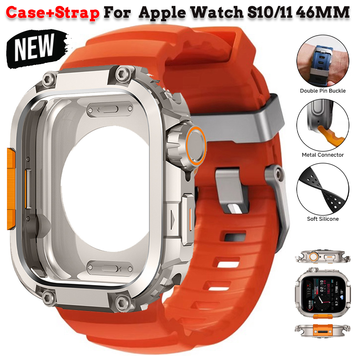 Luxury Watch German - Case+Strap 2IN1 for Apple Watch Series