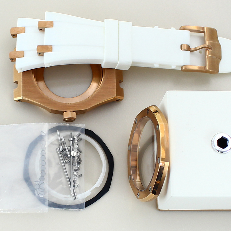 Exhibition Caseback - Rose Gold 41mm Octagonal Watch Cases