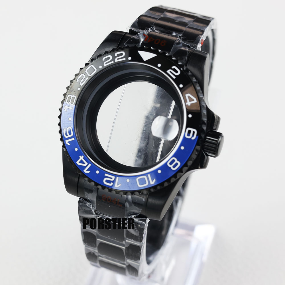 40mm Black pvd watch case sapp - Exhibition Caseback recension och pris