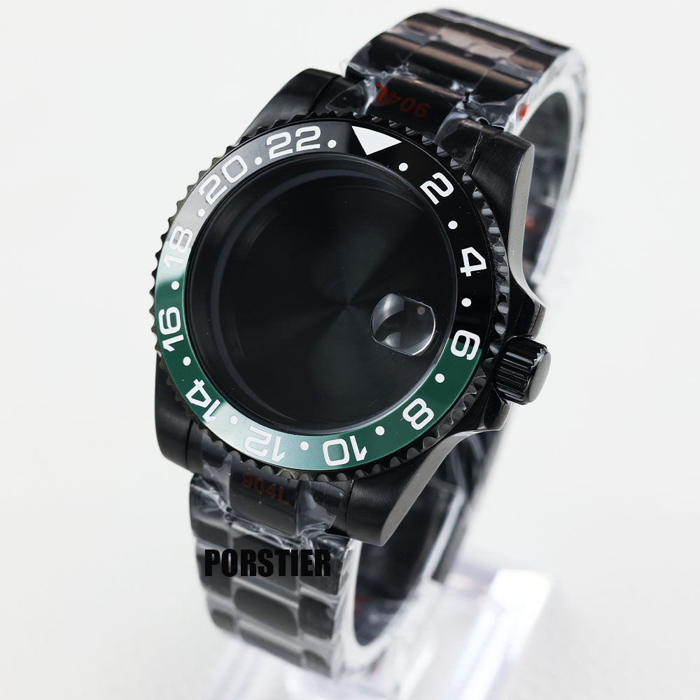 40mm Black pvd watch case sapp - Exhibition Caseback recension och pris