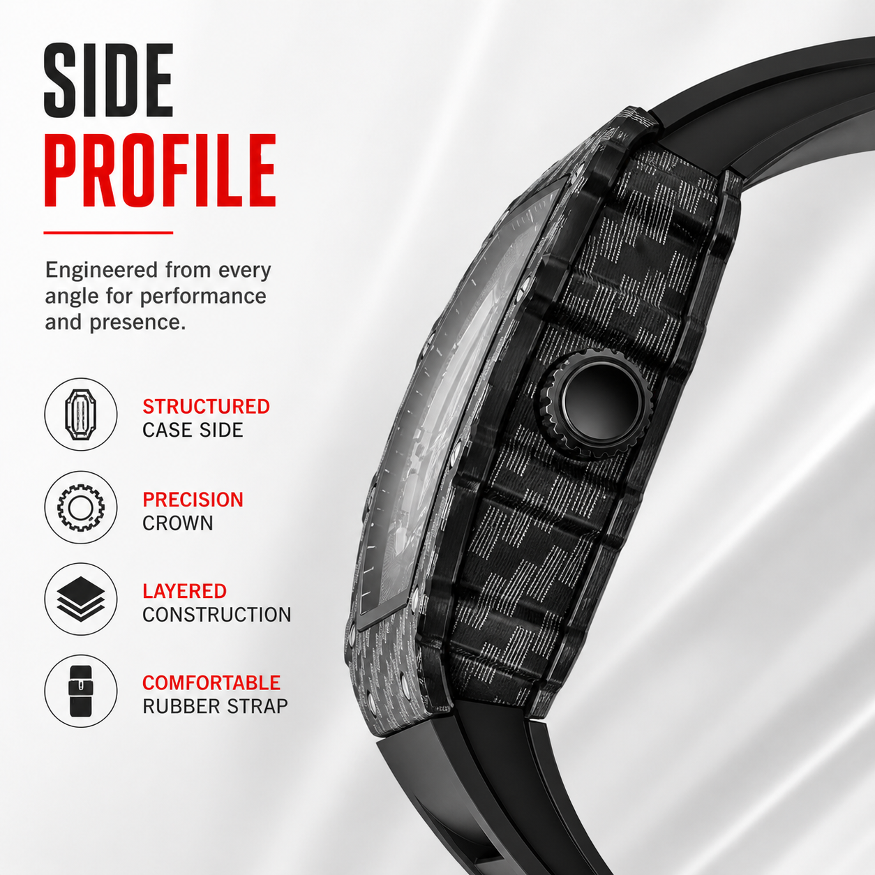 Men's Tonneau Automatic Mechan - Exhibition Caseback recension och pris