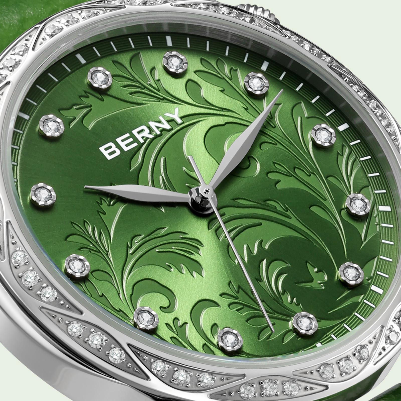 BERNY Women‘s Quartz Watch Gre - Luxury Watch With Green Dial recension och pris