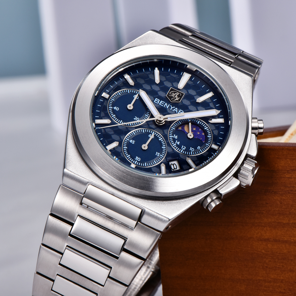 2025 New BENYAR Moon Phase Men - Luxury Watch German recension och pris