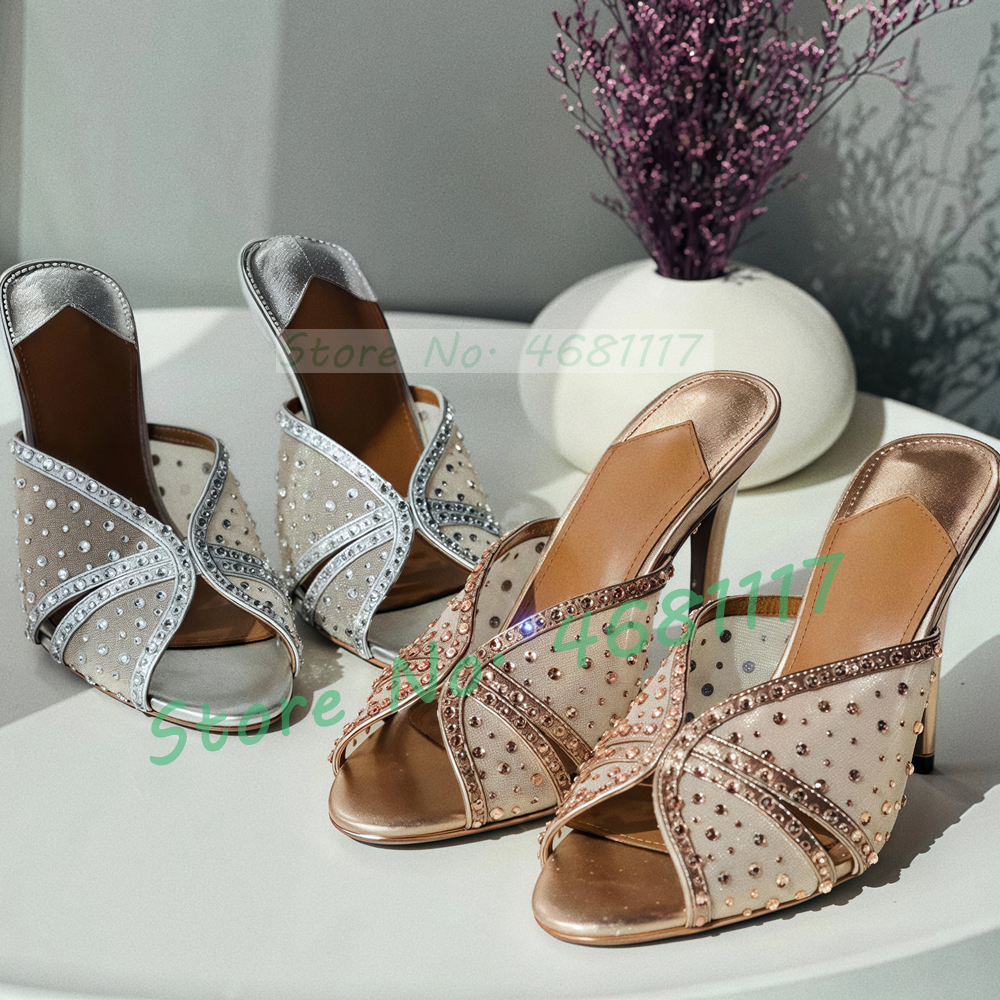Crystal Mesh Cross Strap Mules - Luxury Watch For Girls recension och pris