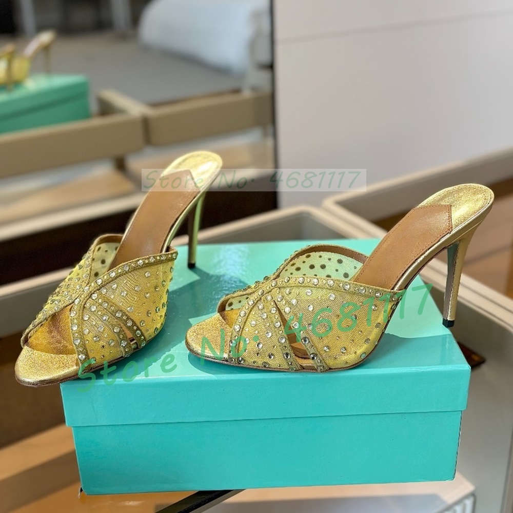 Crystal Mesh Cross Strap Mules - Luxury Watch For Girls recension och pris