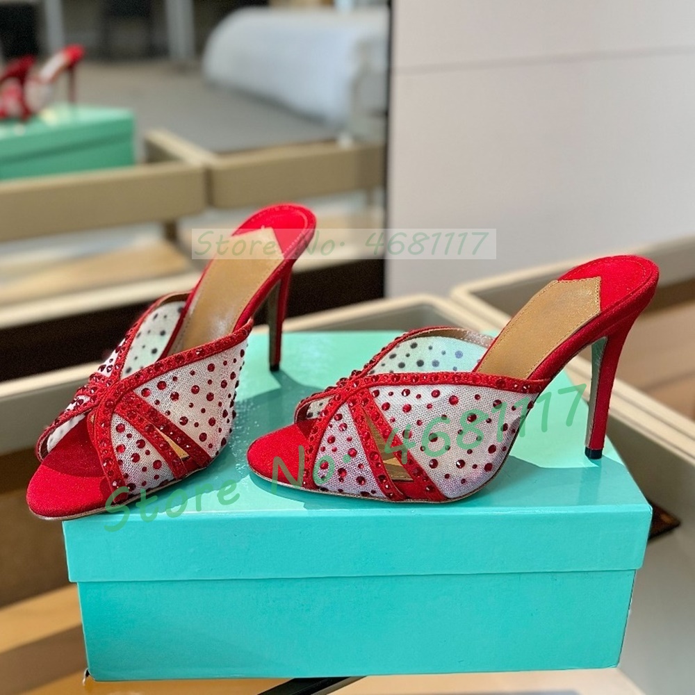 Crystal Mesh Cross Strap Mules - Luxury Watch For Girls recension och pris